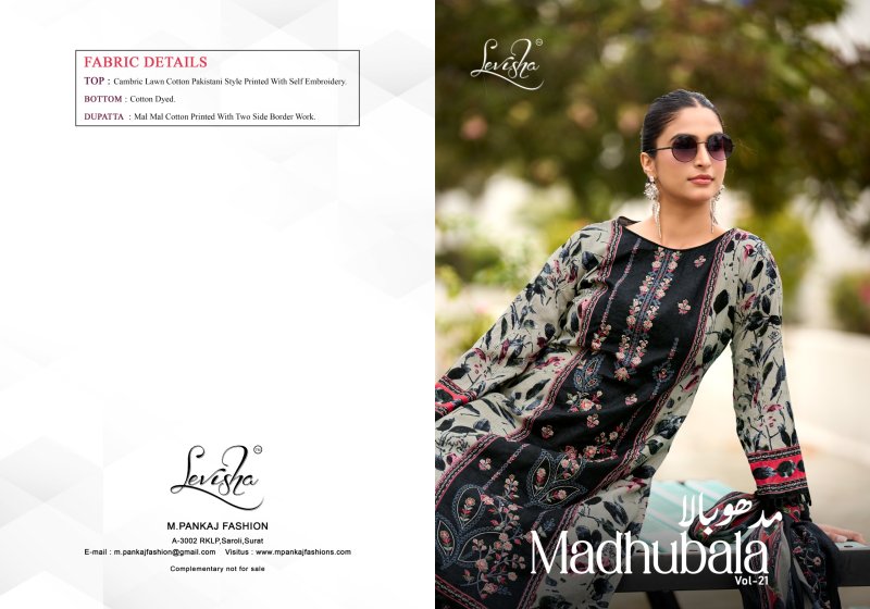 Madhubala Vol 21 By Levisha Cambric Lawn Cotton Dress Material 